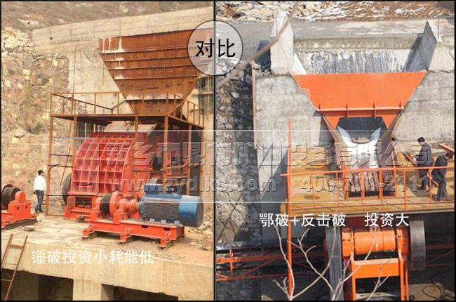 錘式、顎式破碎機(jī)對比
